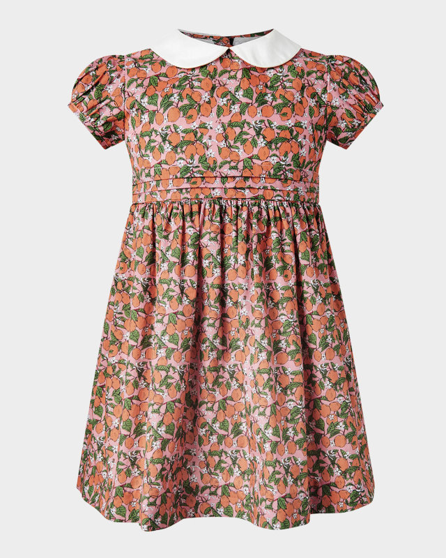 Girl's Clementine-Print A-Line Dress, Size 6M-